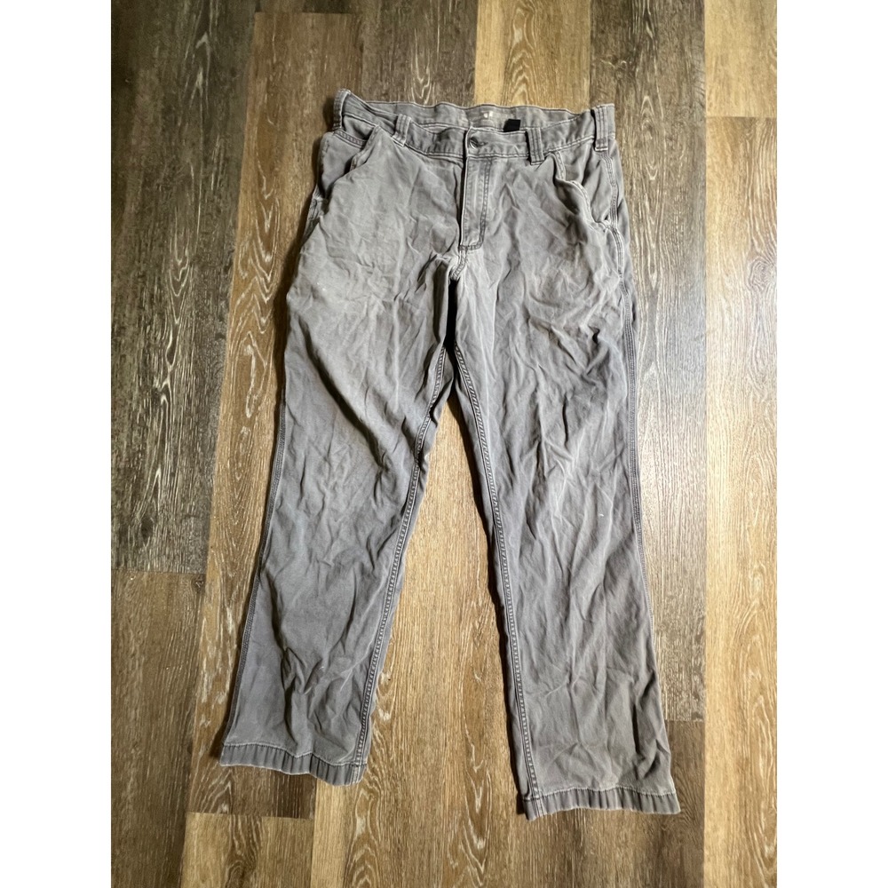 Carhartt Canvas Work Pants Mens 34x30 Gray Good Relaxed Straight Leg Trousers